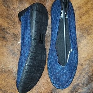 Corkys Sidewalk shoes dark denim blue slip on shoes sz 9 NWT